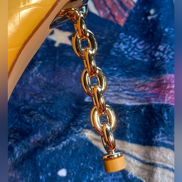 SIMMI London Sexy orange ombre snakeskin boots,gold chain link stiletto heel, 7 - Picture 15 of 16